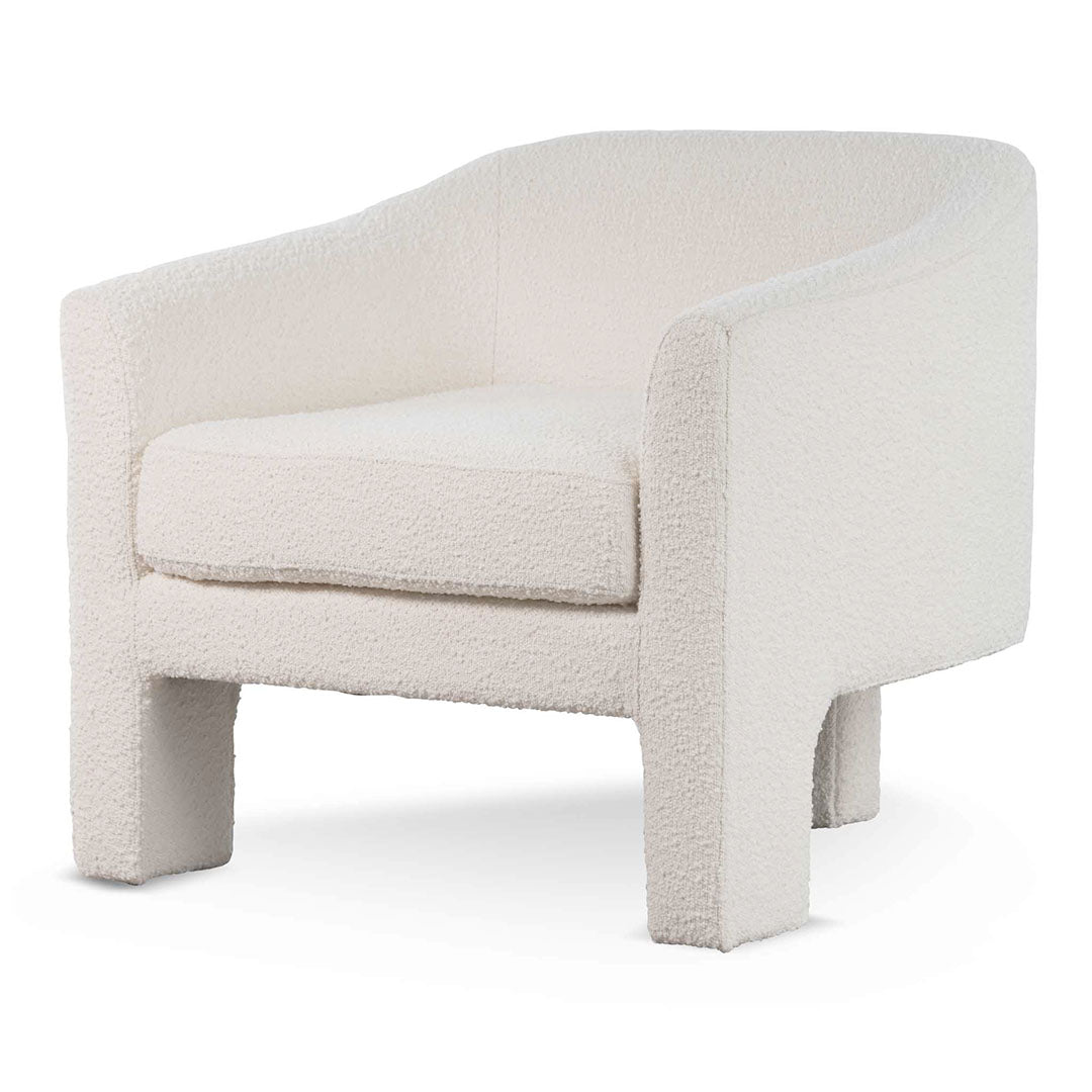 Nexus Fabric Armchair - Ivory White Boucle