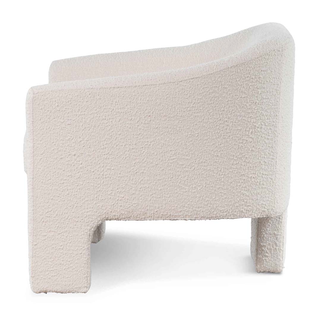 Nexus Fabric Armchair - Ivory White Boucle