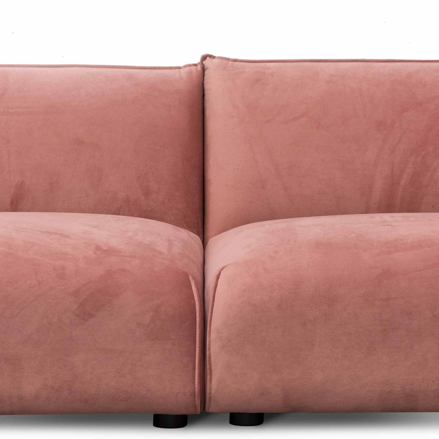 Feyre - Blush Pink 3 Seater Sofa Velvet With Brass Frame
