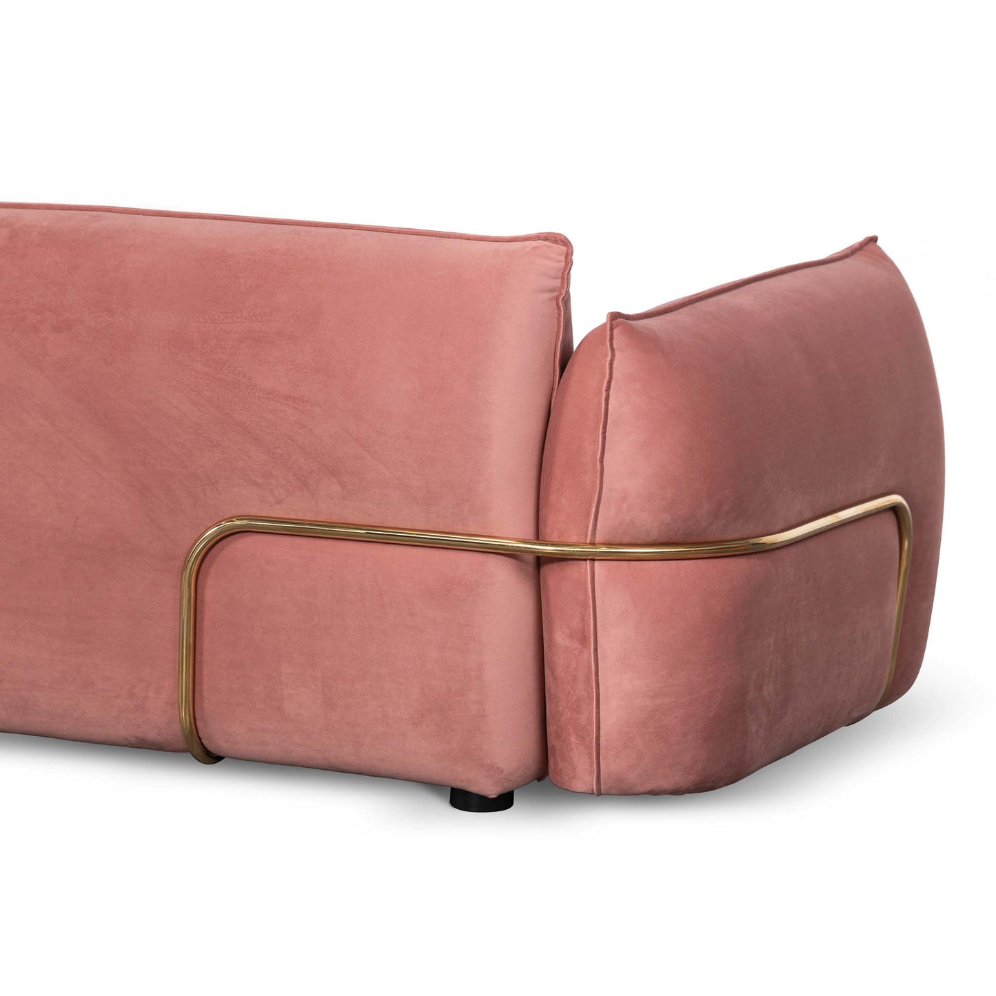 Feyre - Blush Pink 3 Seater Sofa Velvet With Brass Frame