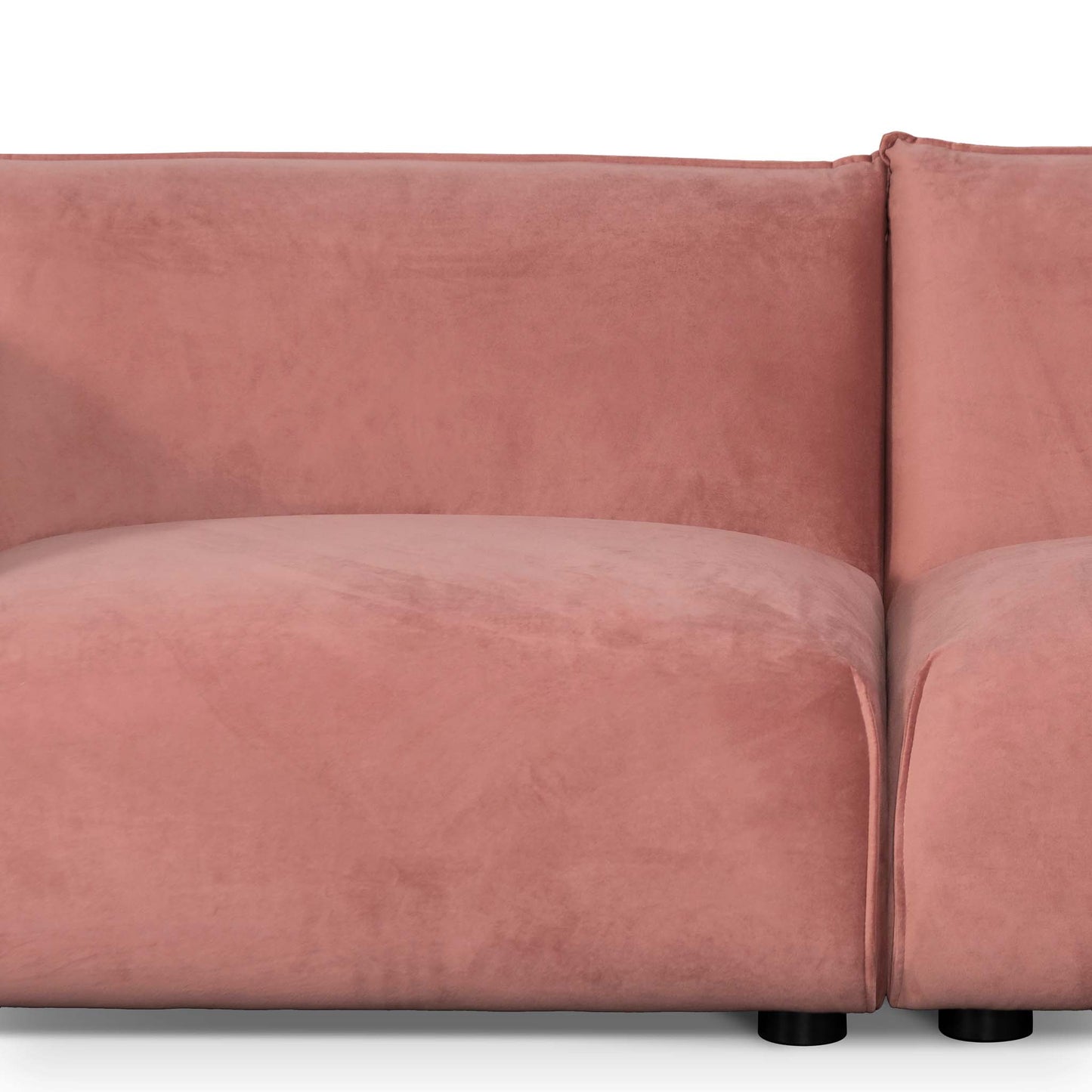 Feyre - Blush Pink 3 Seater Sofa Velvet With Brass Frame