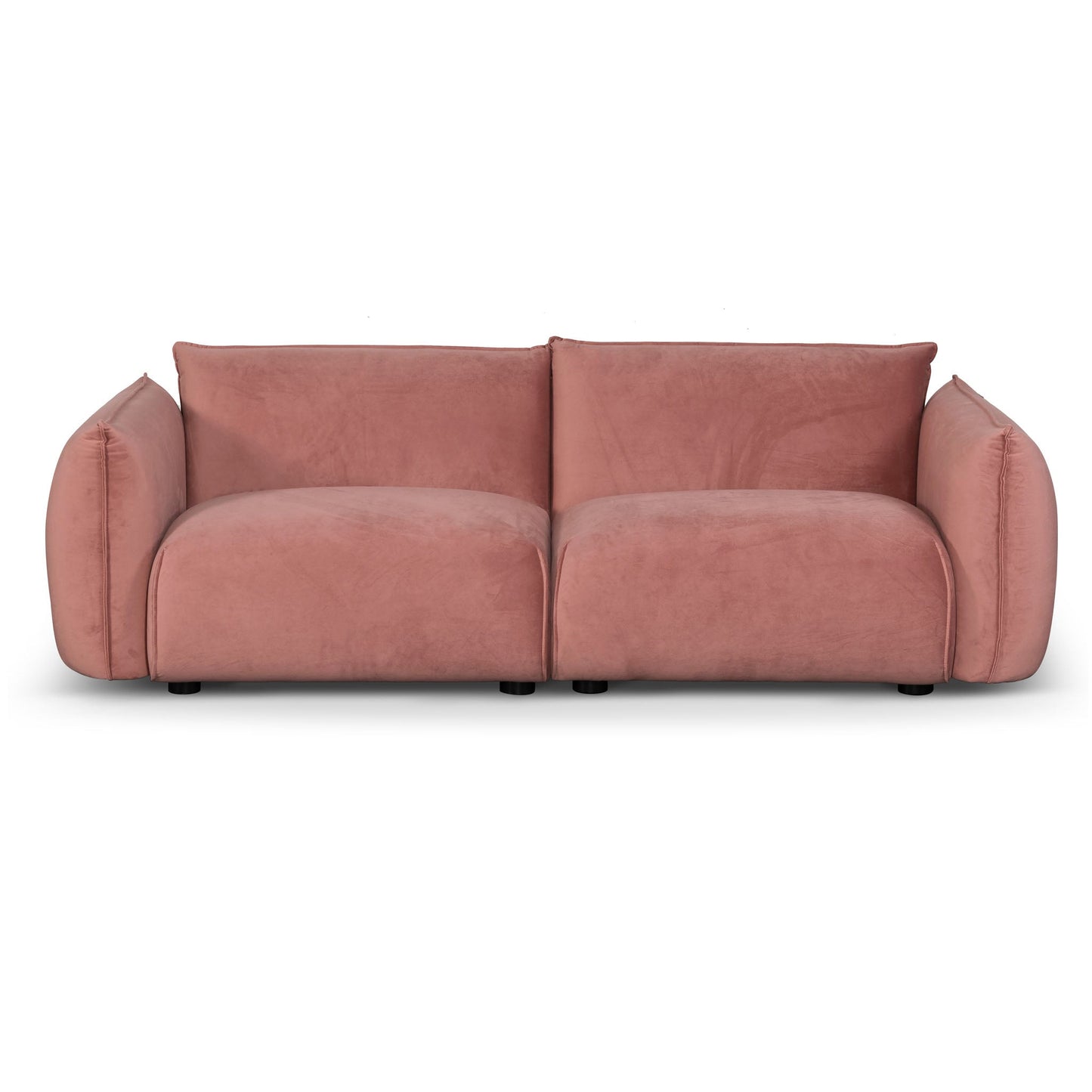 Feyre - Blush Pink 3 Seater Sofa Velvet With Brass Frame