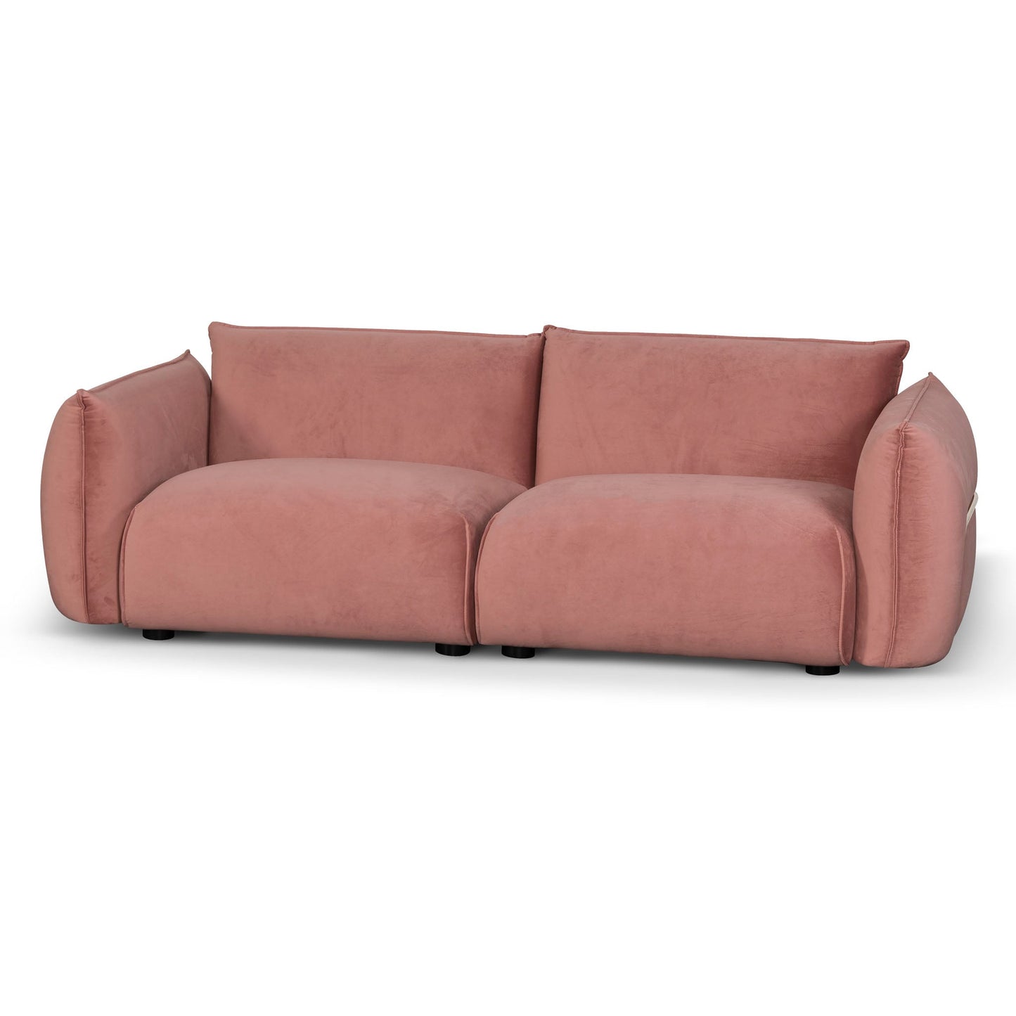 Feyre - Blush Pink 3 Seater Sofa Velvet With Brass Frame