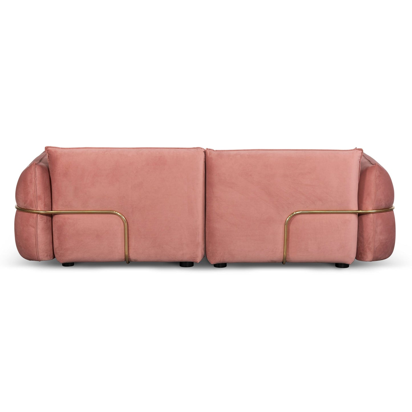 Feyre - Blush Pink 3 Seater Sofa Velvet With Brass Frame