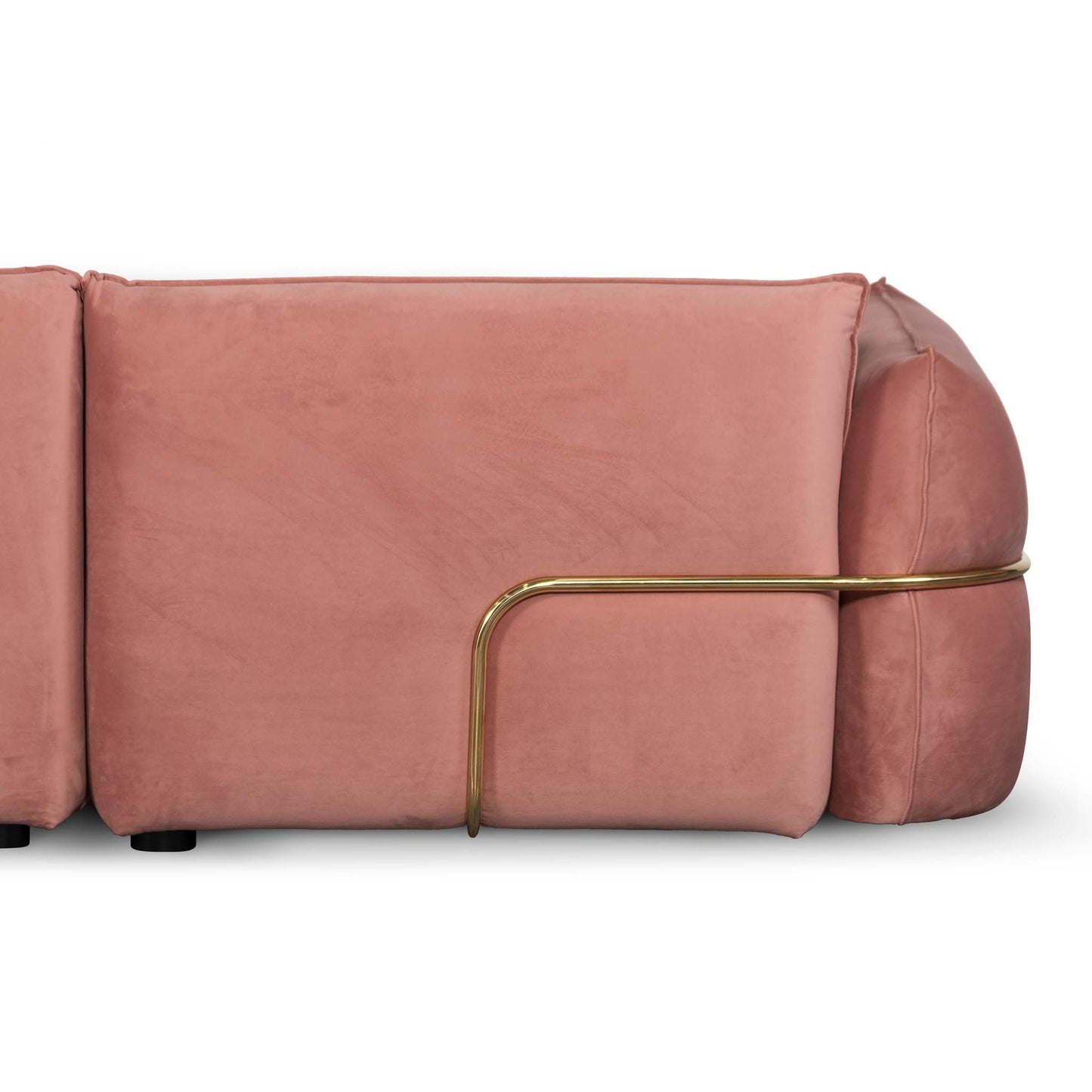 Feyre - Blush Pink 3 Seater Sofa Velvet With Brass Frame