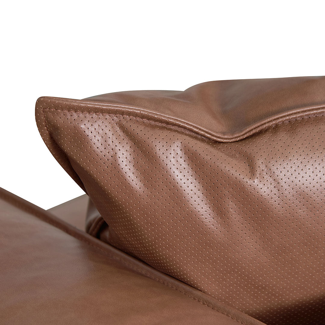 Luxe - 4 Seater Sofa with Cushion and Pillow - Caramel Brown