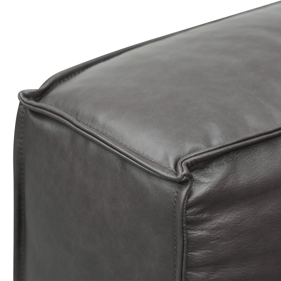 Luxe 4 Seater Sofa with Cushion and Pillow - Shadow Grey Leather