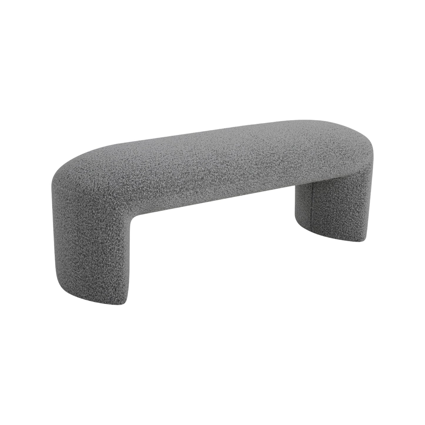 Sasha 1.2m Long Ottoman Bench - Pepper Boucle