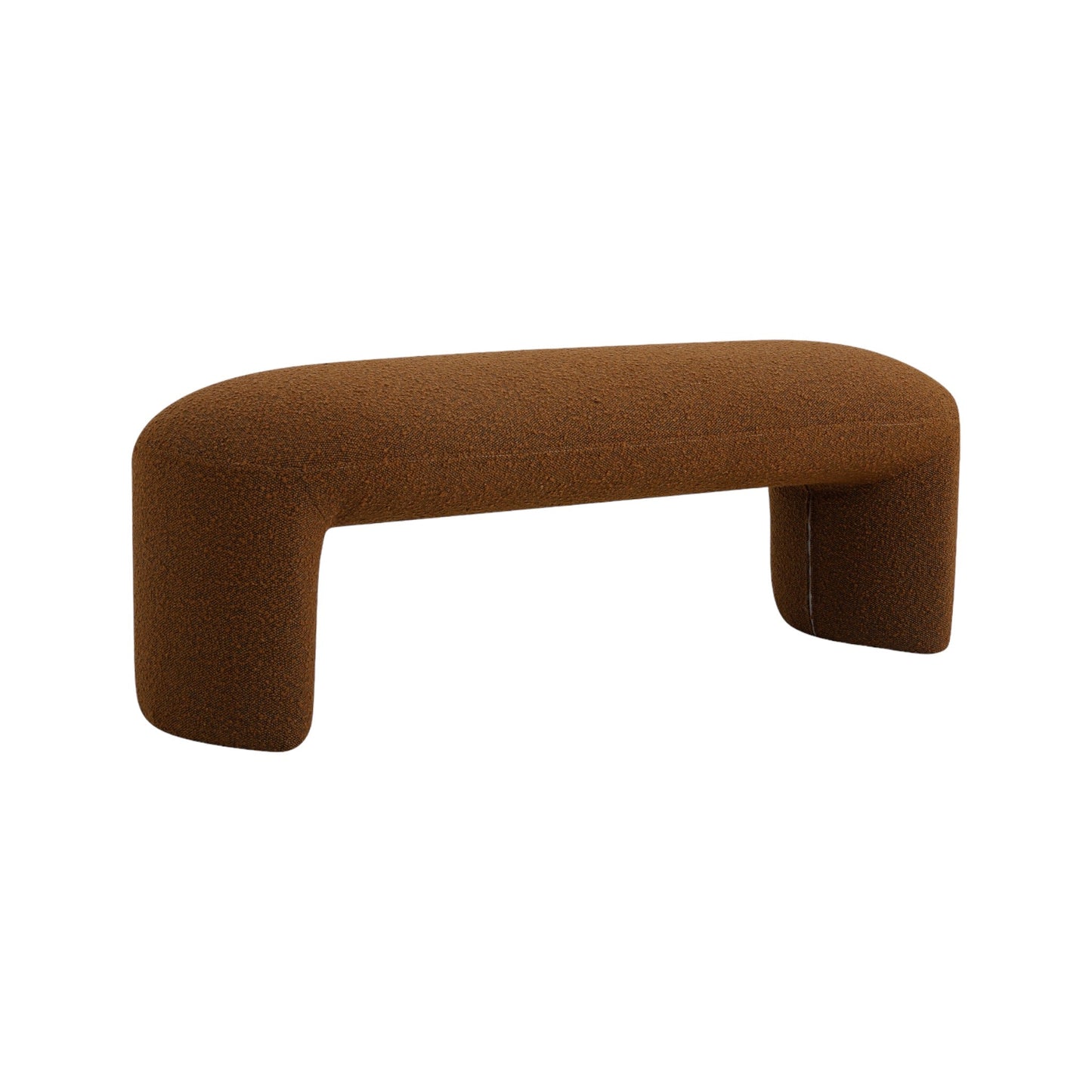Sasha 1.2m Long Ottoman Bench - Brown Boucle