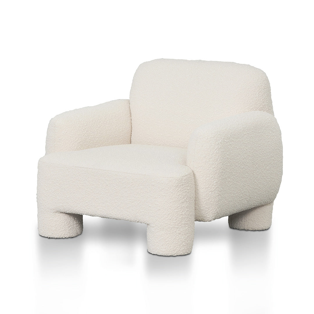 The Waverly Armchair - Ivory White Bouclé