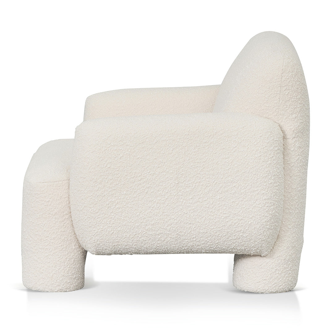 The Waverly Armchair - Ivory White Bouclé