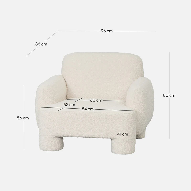 The Waverly Armchair - Ivory White Bouclé