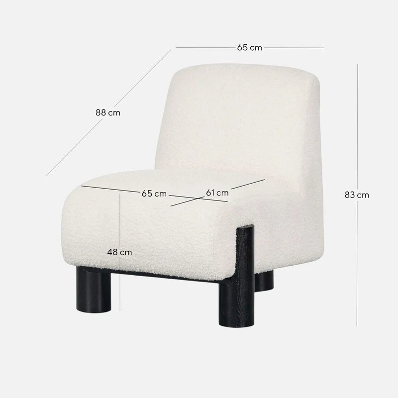 The Emily Lounge Chair - Ivory White Boucle