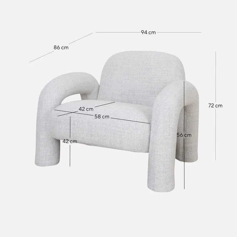 The Kensington Fabric Armchair - Cloud Grey