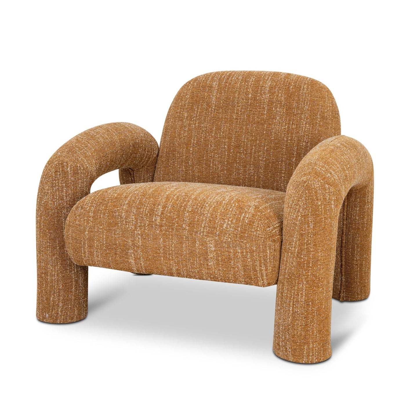 The Kensington Fabric Armchair - Ginger Brown