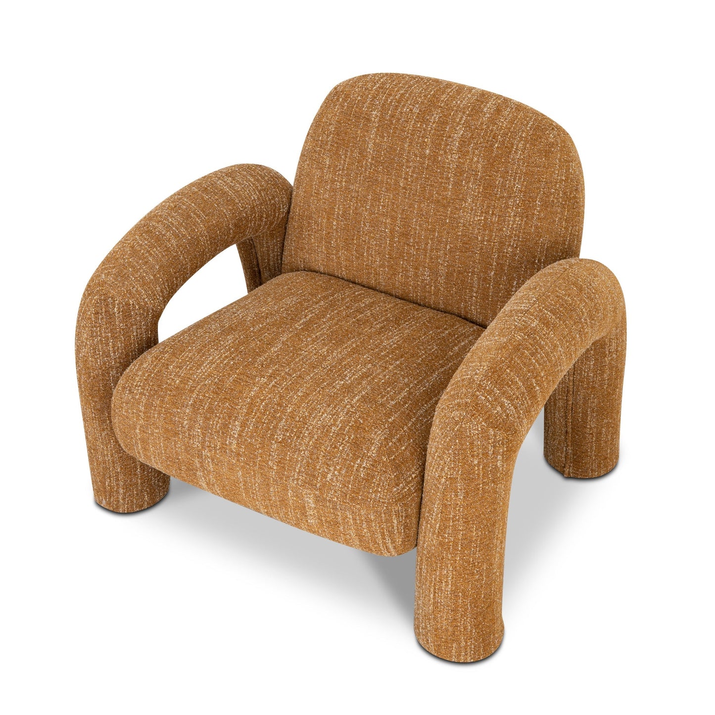 The Kensington Fabric Armchair - Ginger Brown