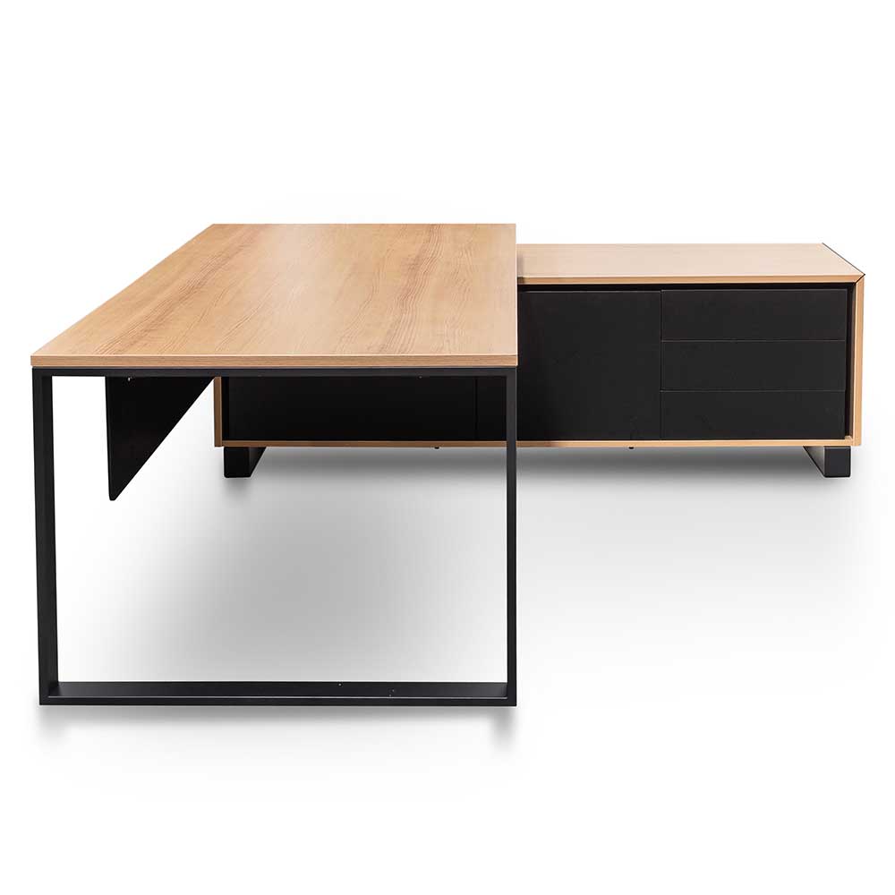 Avery L Shape Office Desk - Natural