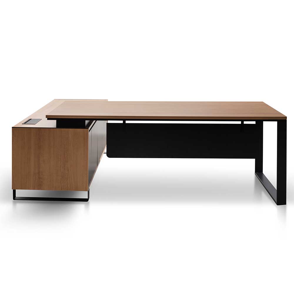 Avery L Shape Office Desk - Natural