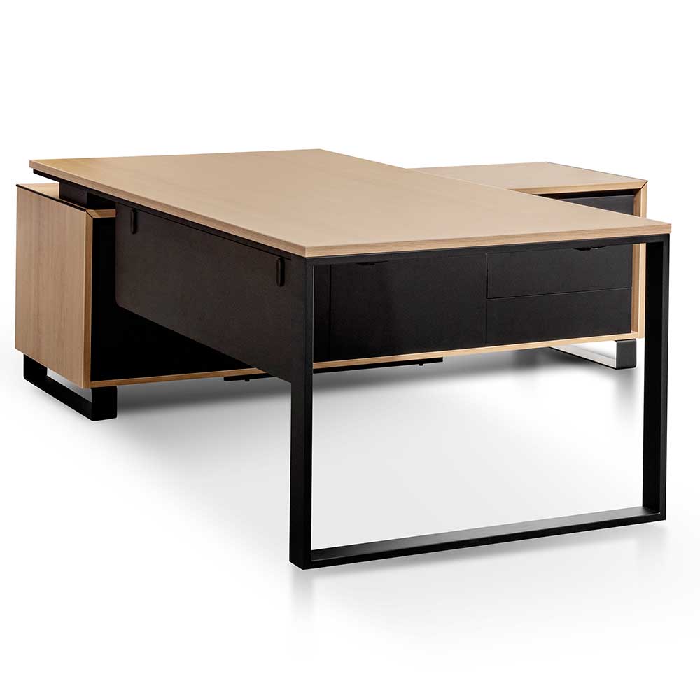 Avery L Shape Office Desk - Natural