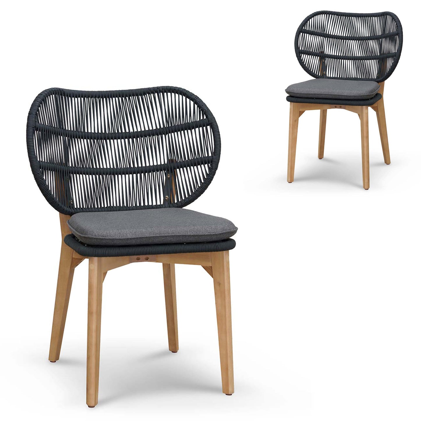 Lilly Outdoor Dining Chair - Anthracite Grey Cushion (Set of 2)