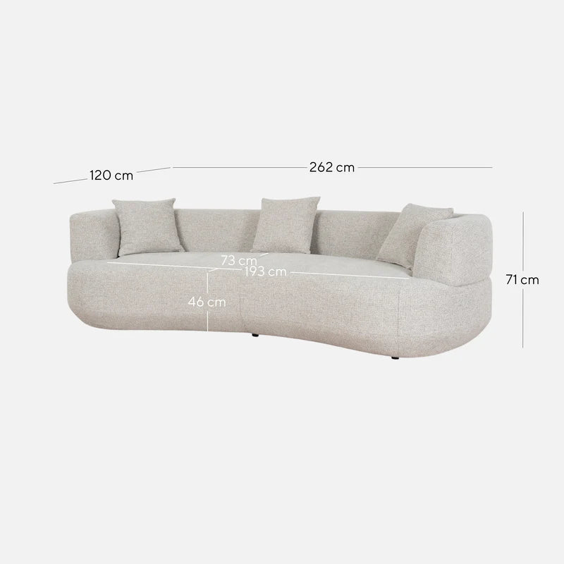 Noble 3 Seater Sofa - Coral Natural Linen
