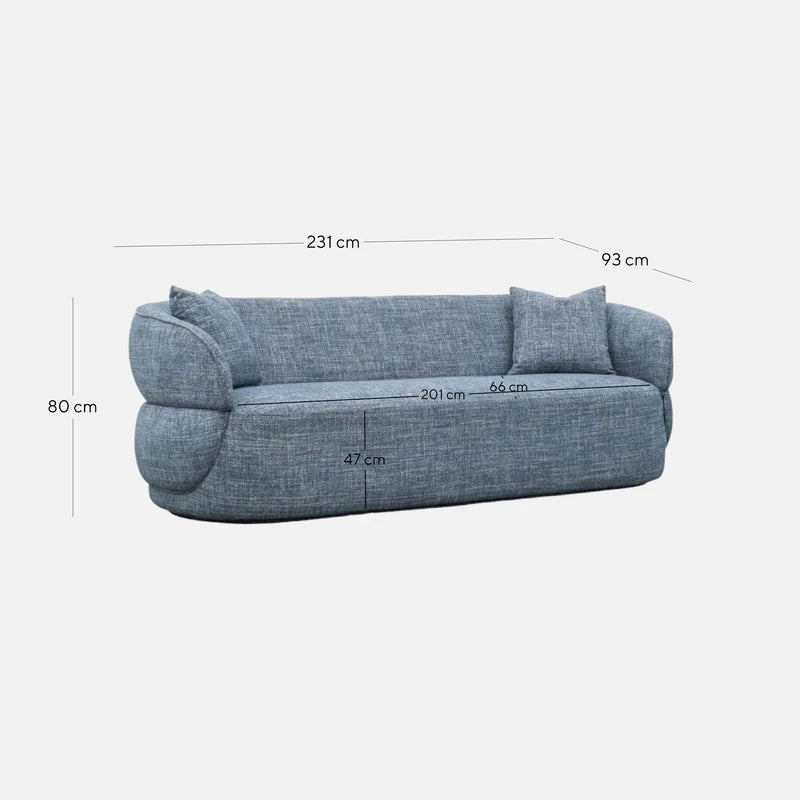 Zenith 3 Seater Sofa - Moss Blue