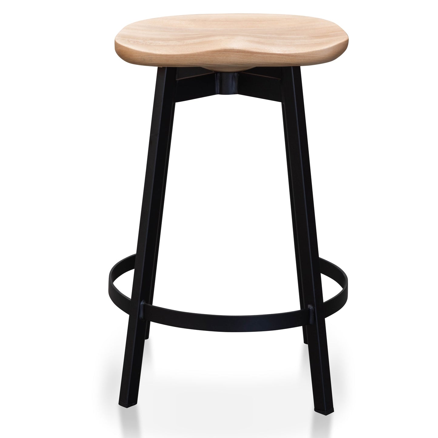 Rowan Bar Stool In Matt Black - Natural