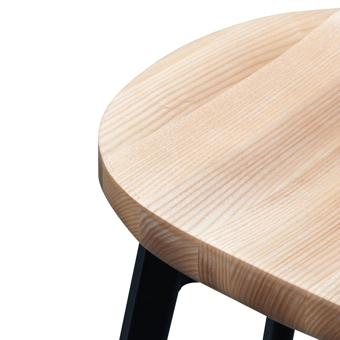 Rowan Bar Stool In Matt Black - Natural