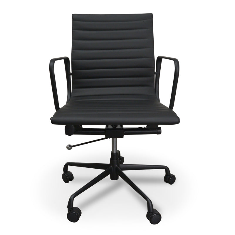 The Simon Leather Office Chair - Full Black