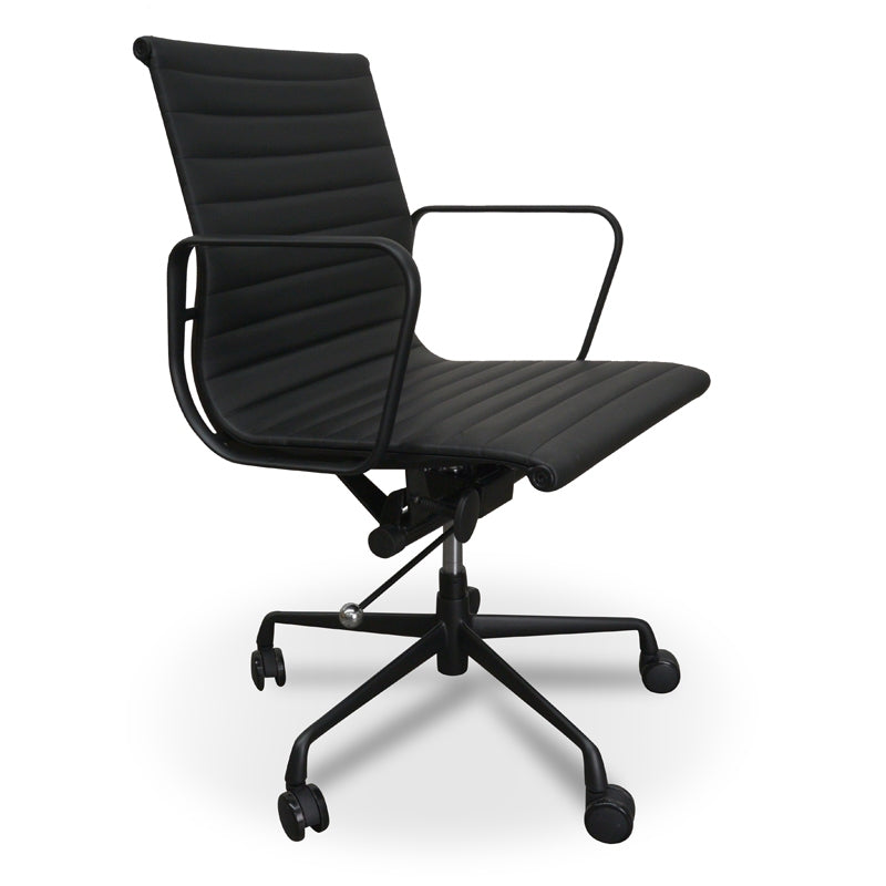 The Simon Leather Office Chair - Full Black