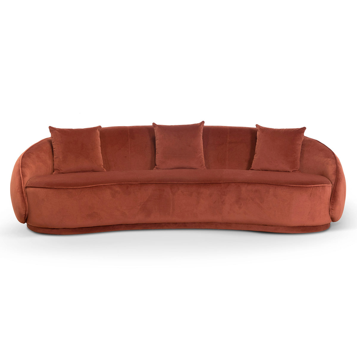 Nina Velvet 4 Seater Sofa - Rustic Orange