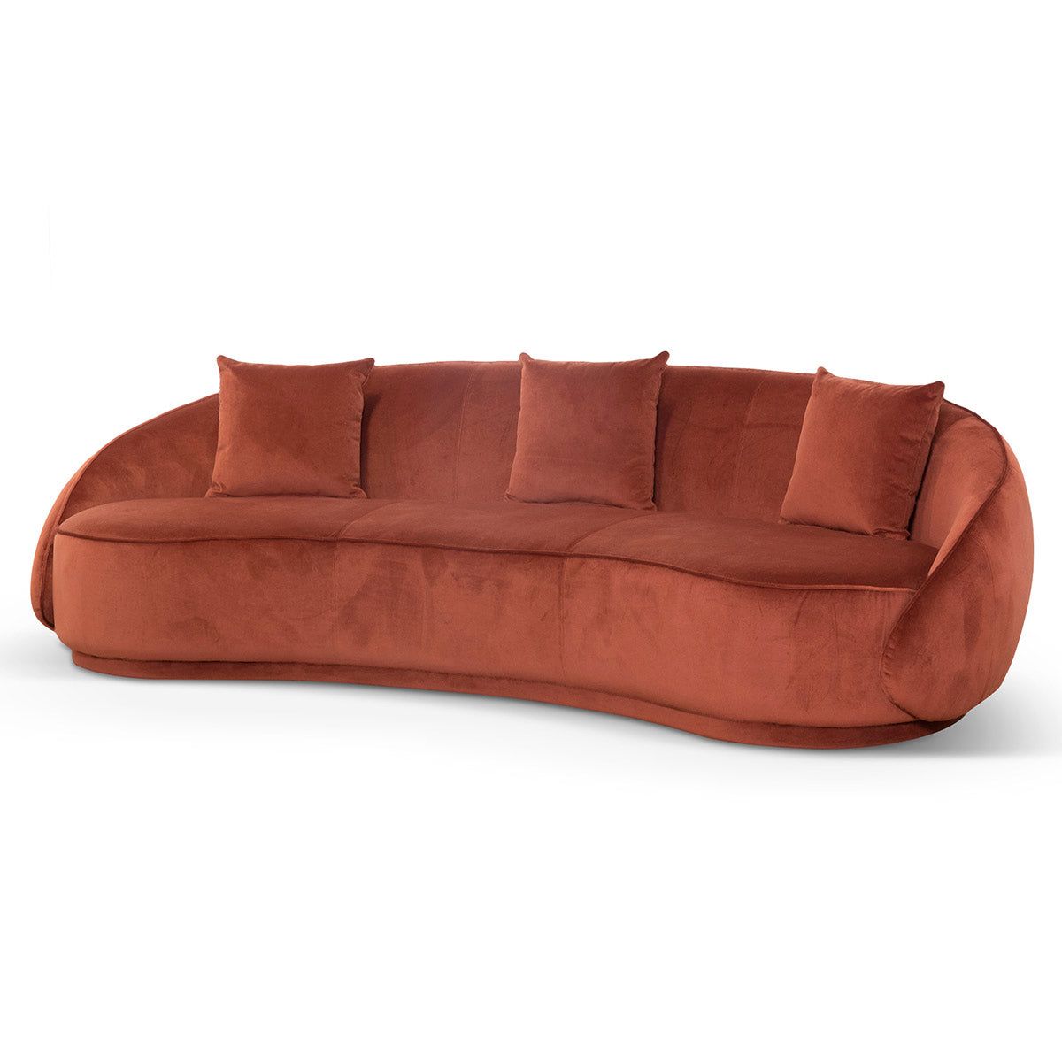 Nina Velvet 4 Seater Sofa - Rustic Orange