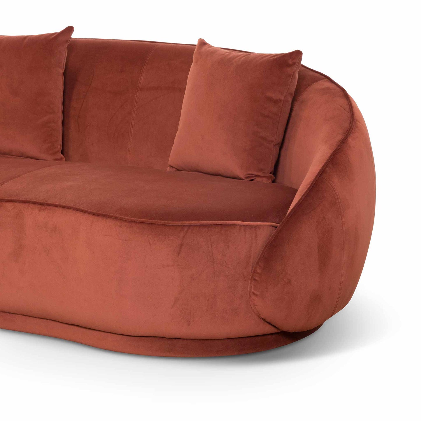 Nina Velvet 4 Seater Sofa - Rustic Orange