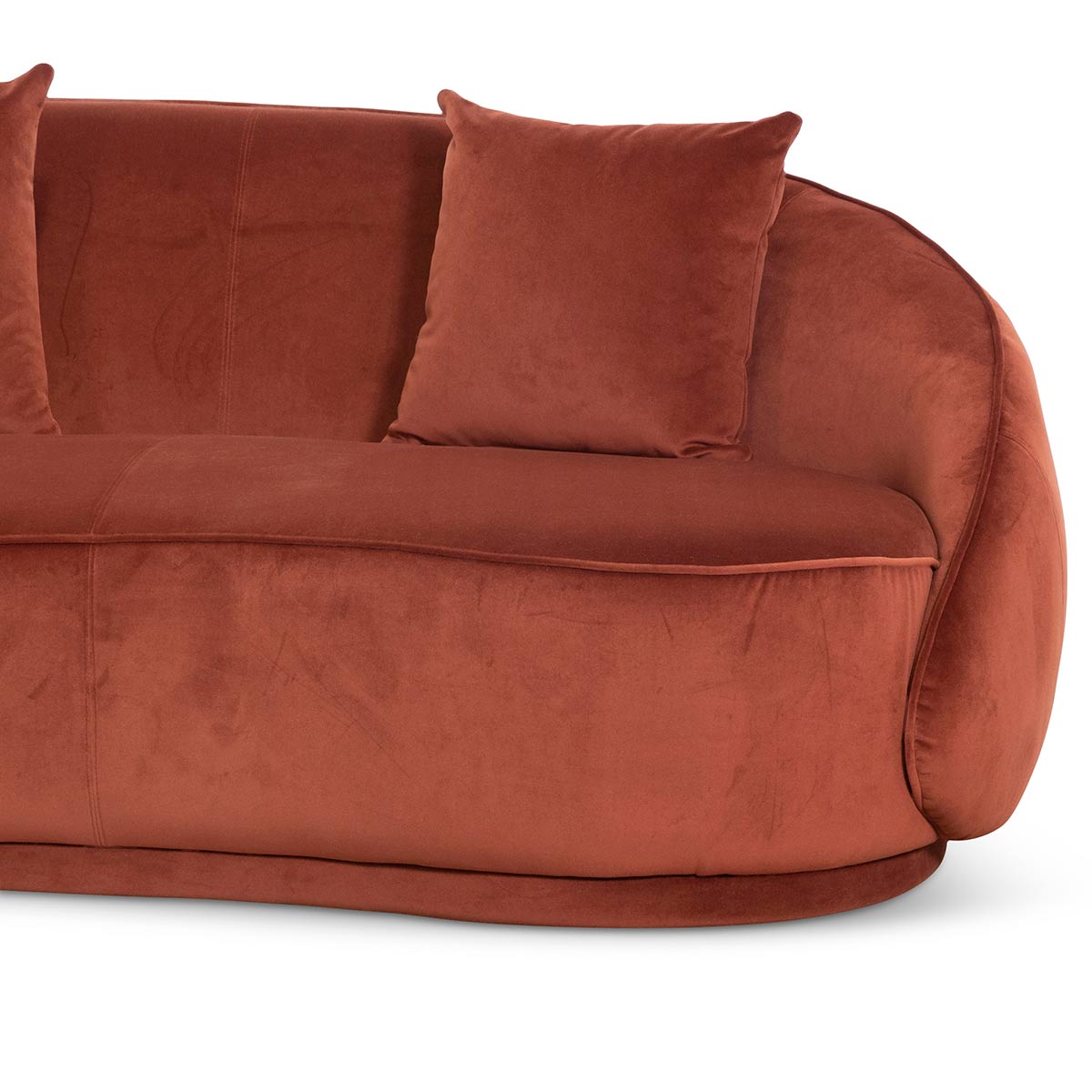 Nina Velvet 4 Seater Sofa - Rustic Orange