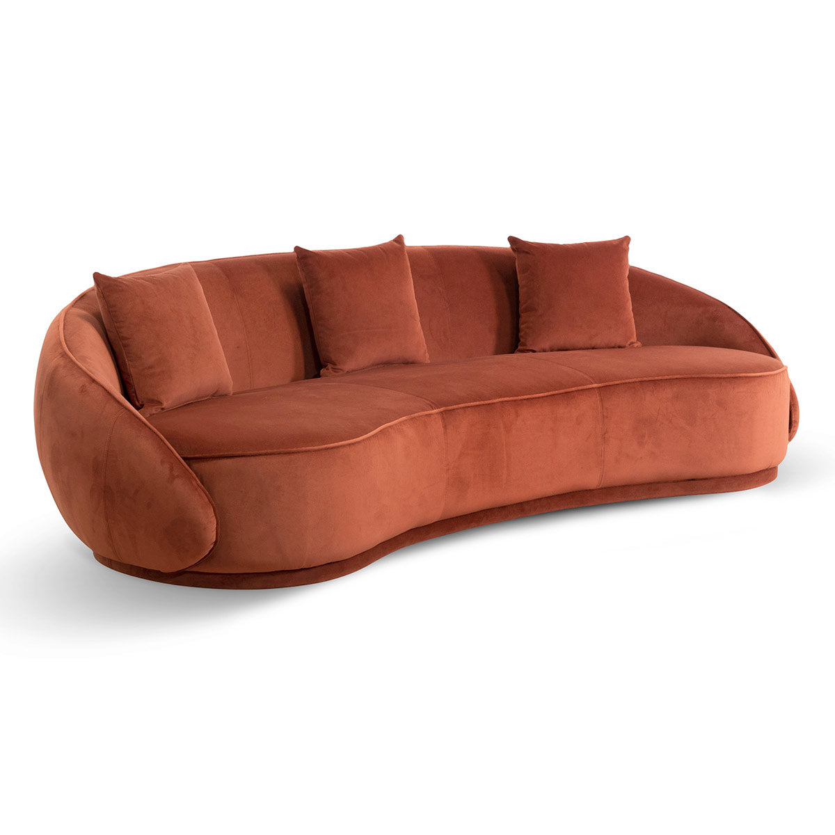 Nina Velvet 4 Seater Sofa - Rustic Orange