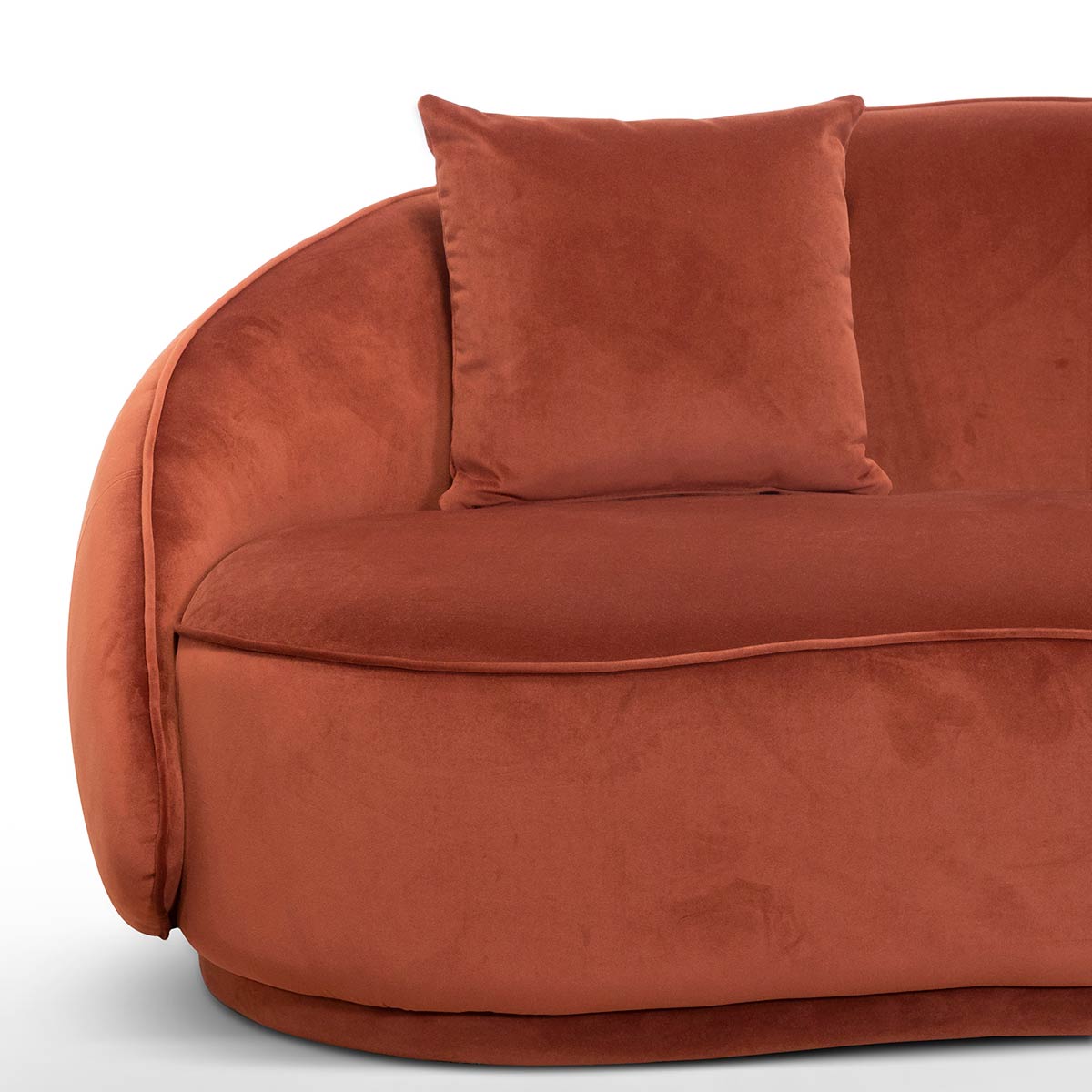 Nina Velvet 4 Seater Sofa - Rustic Orange