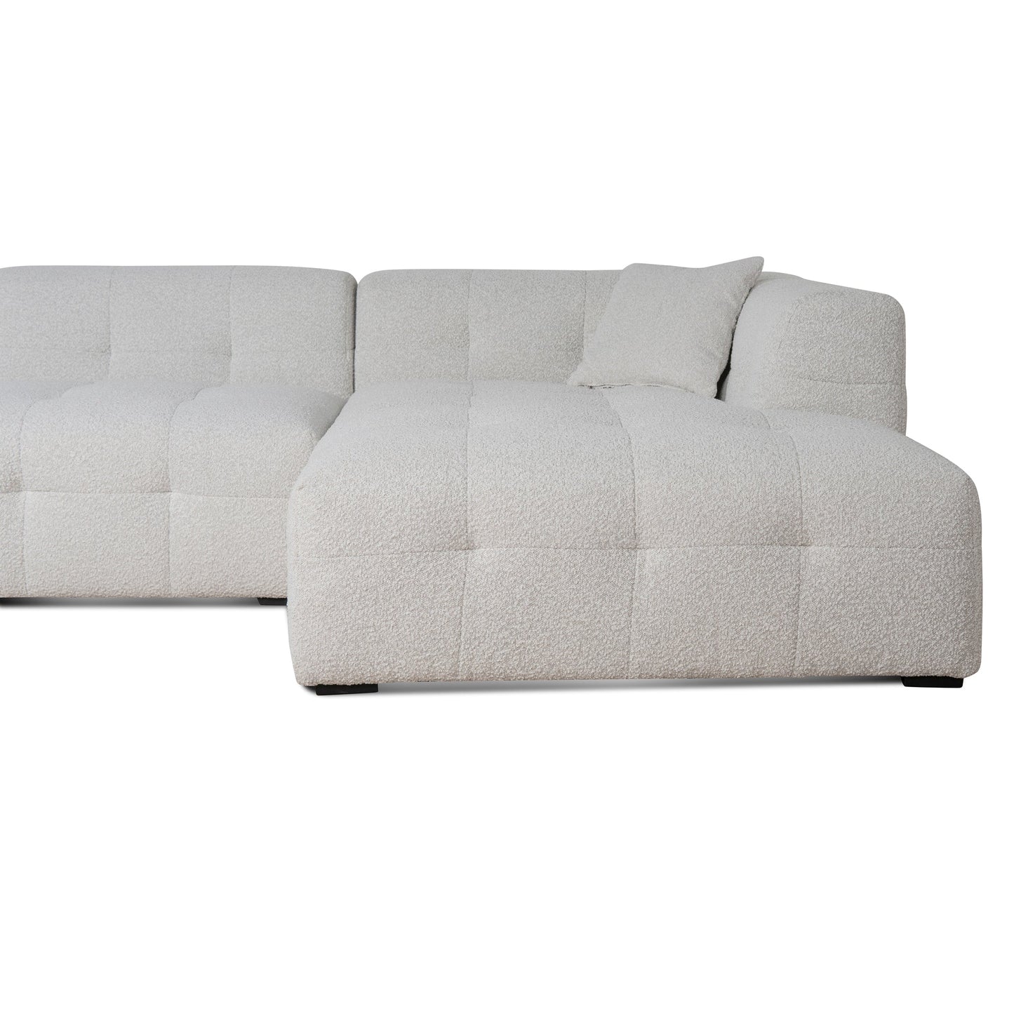 Ella - 4 Seater Right Chaise Sofa - Pearl Boucle