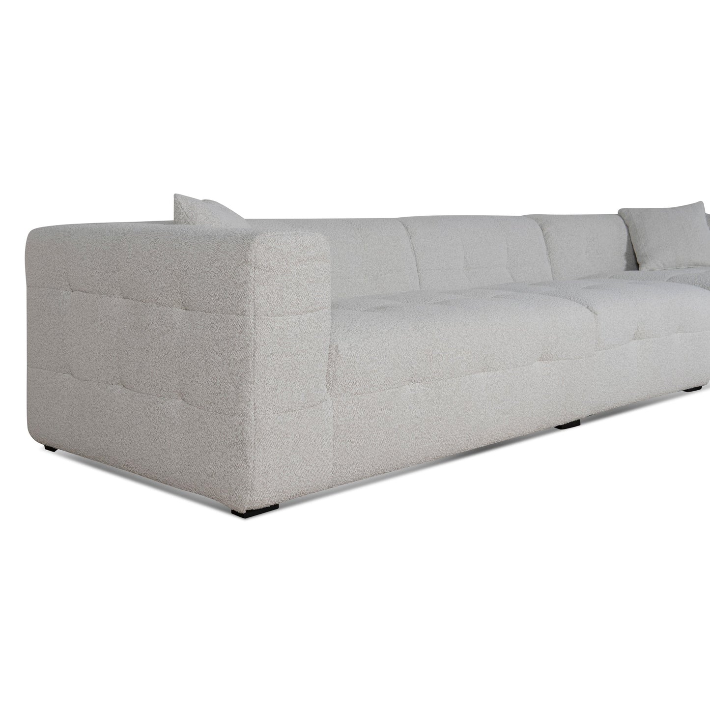 Ella - 4 Seater Right Chaise Sofa - Pearl Boucle