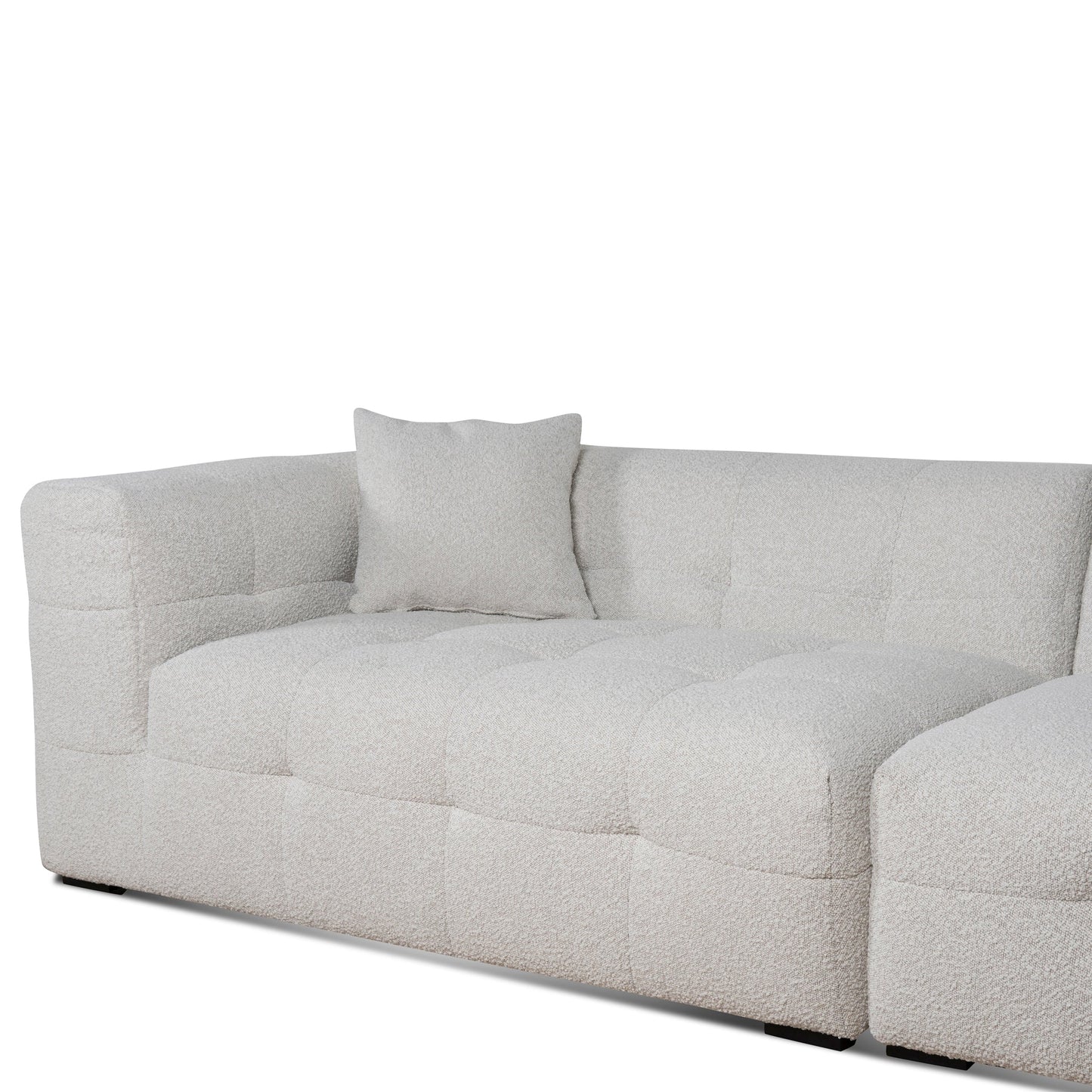 Ella - 4 Seater Right Chaise Sofa - Pearl Boucle