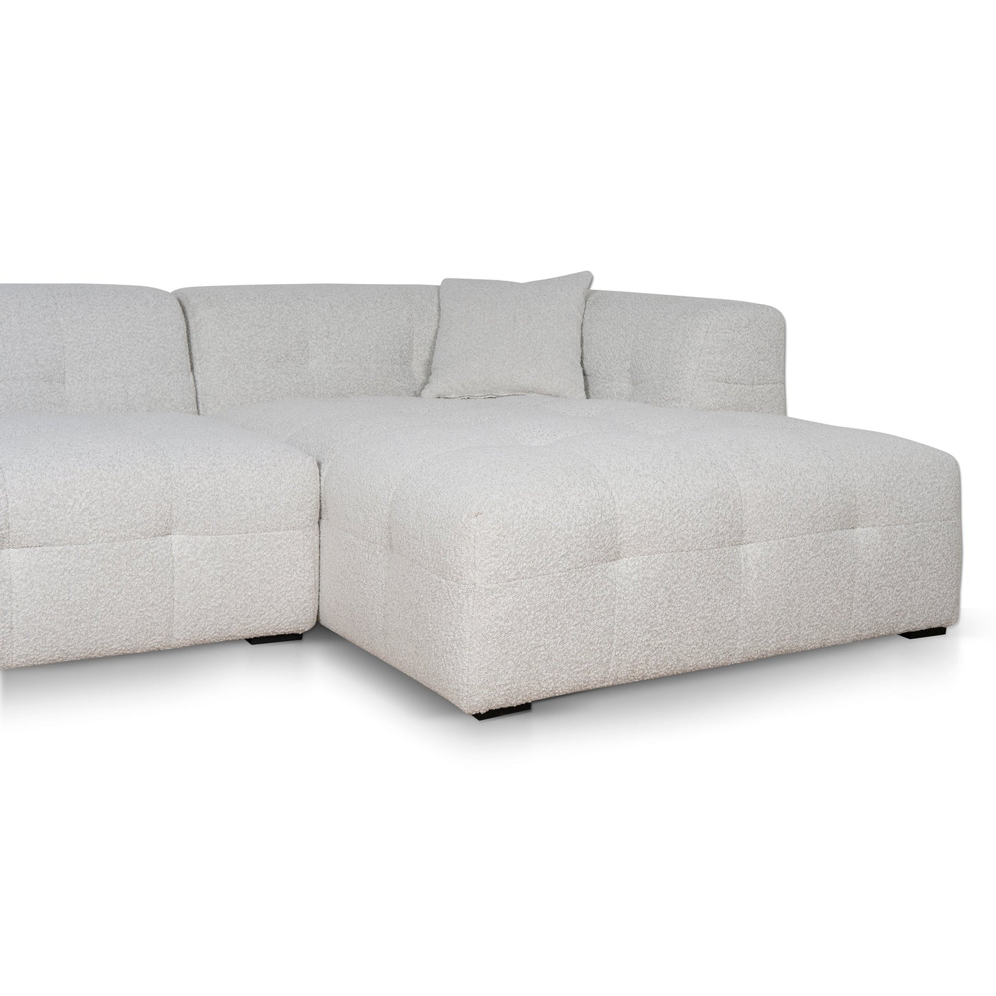Ella - 4 Seater Right Chaise Sofa - Pearl Boucle