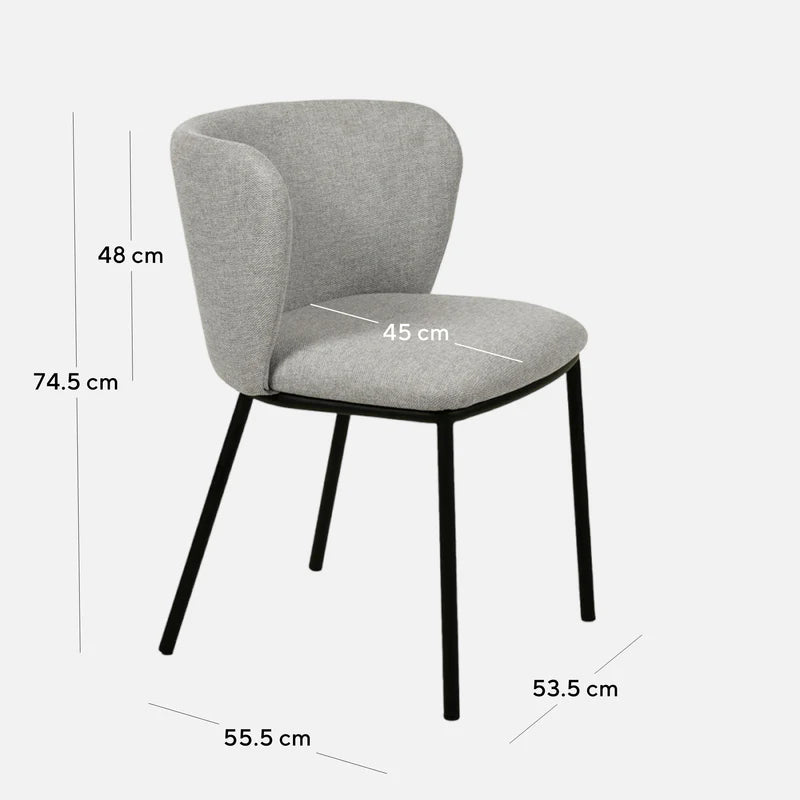 The Harper Dining Chair in Coastal Light Grey (Set of 2)
